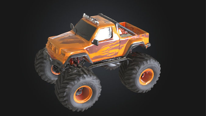 monster truck Low-poly 3D model