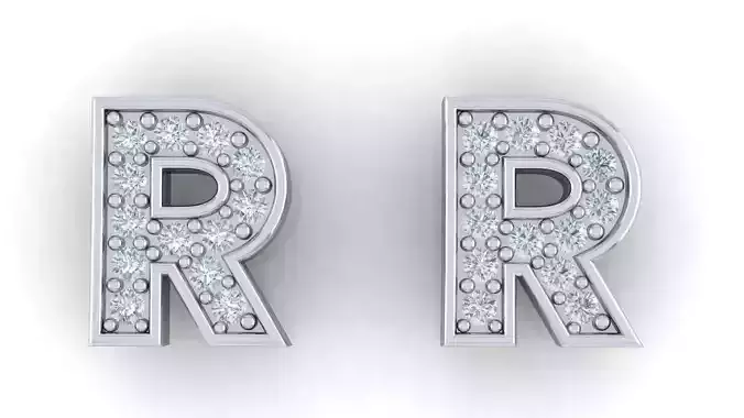 Alphabet Earrings letter R