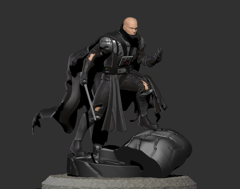 darth vader battle damage 3D print model_4