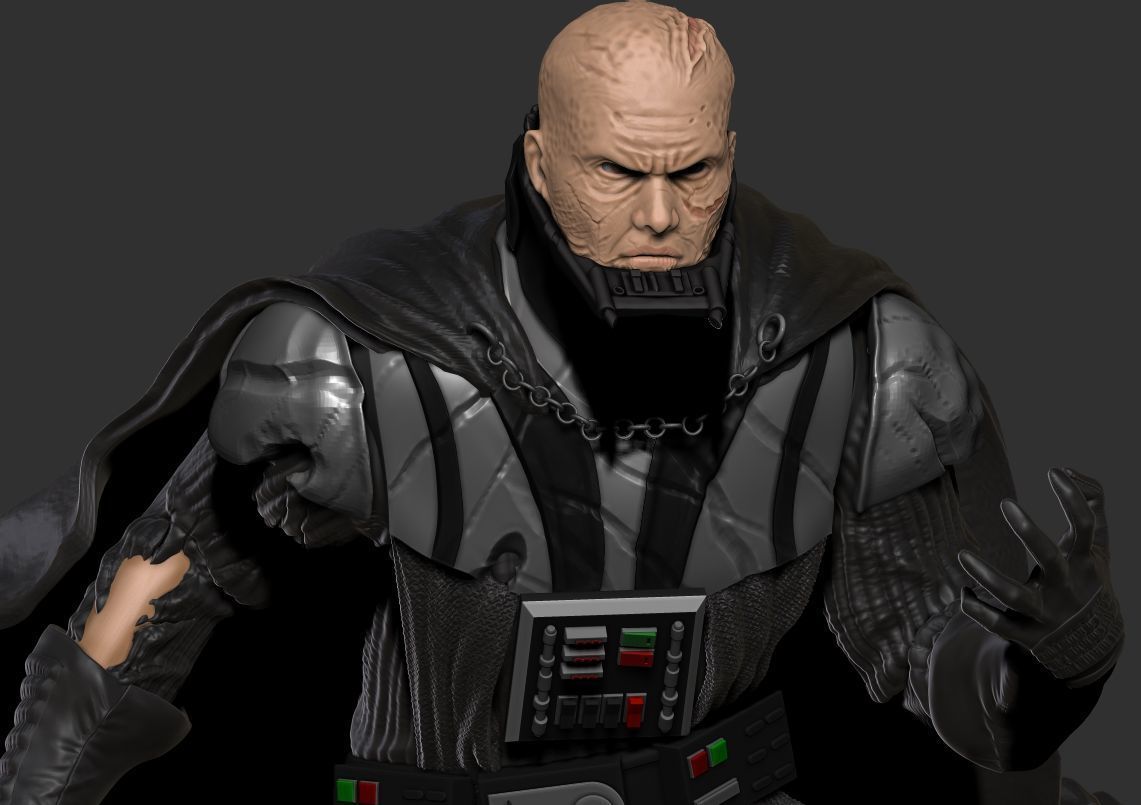 darth vader battle damage 3D print model_2