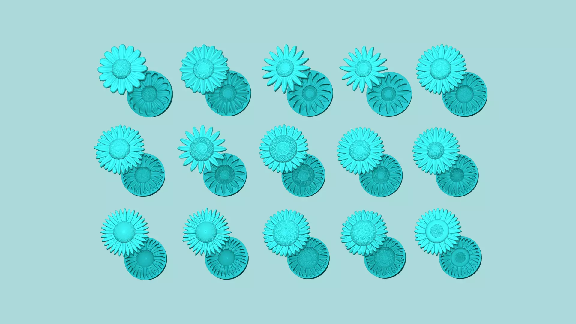 15 Sunflower Mold Collection - Silicone Maker - Template _0