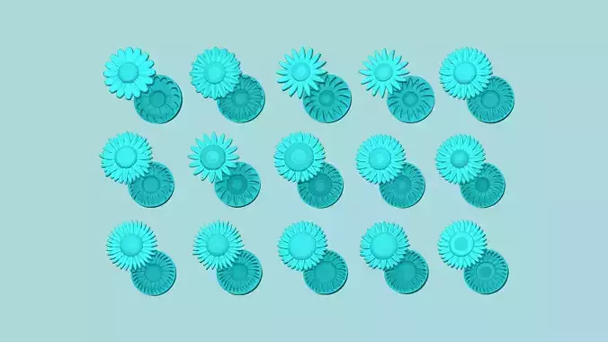 15 Sunflower Mold Collection - Silicone Maker - Template 