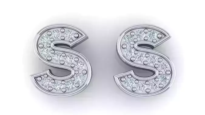 Alphabet Earrings letter S