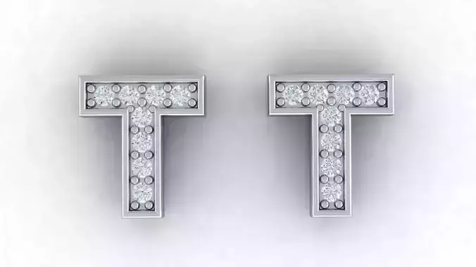 Alphabet Earrings letter T