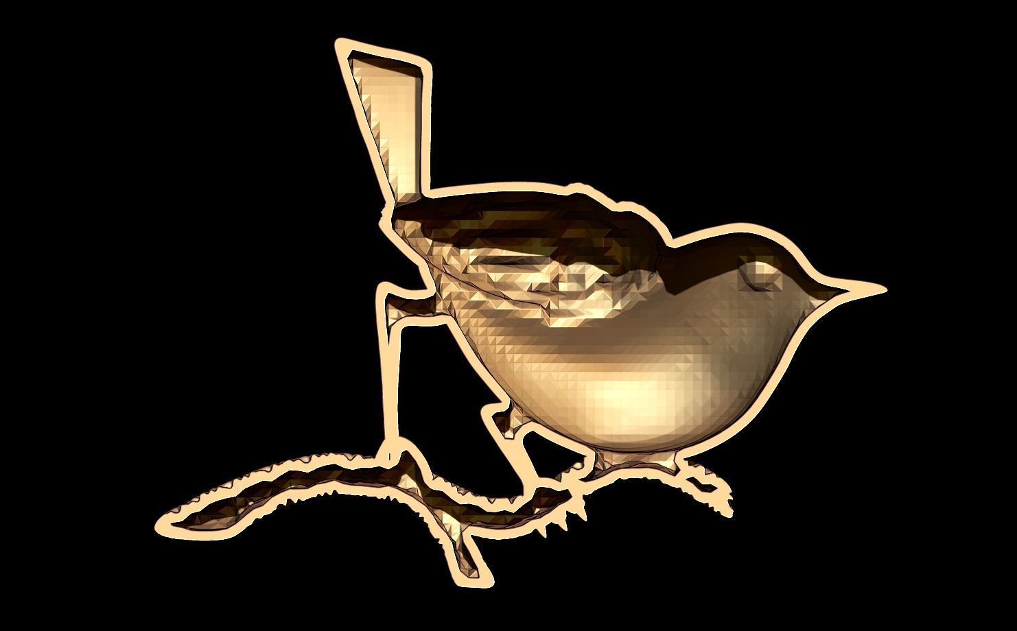Sparrow Brooch 3D Model Jewelry CAD for 3D Printing 3D print model_5