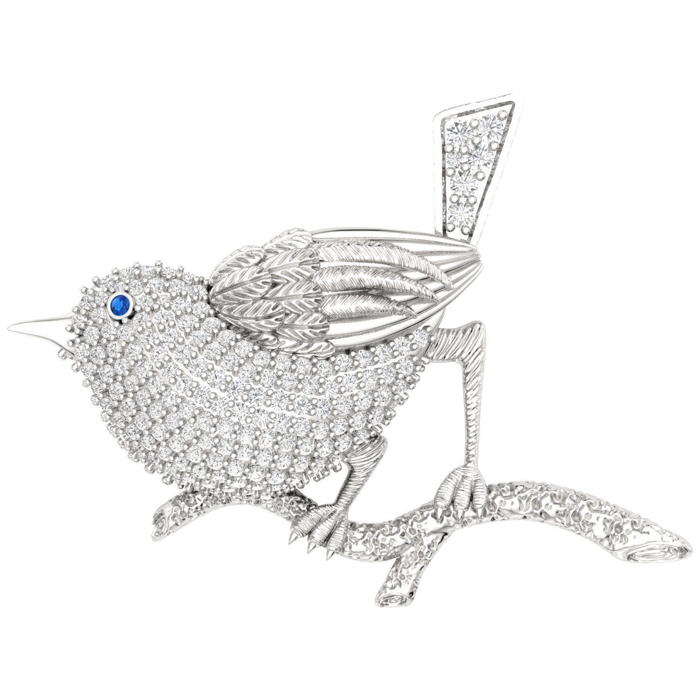 Sparrow Brooch 3D Model Jewelry CAD for 3D Printing 3D print model_2