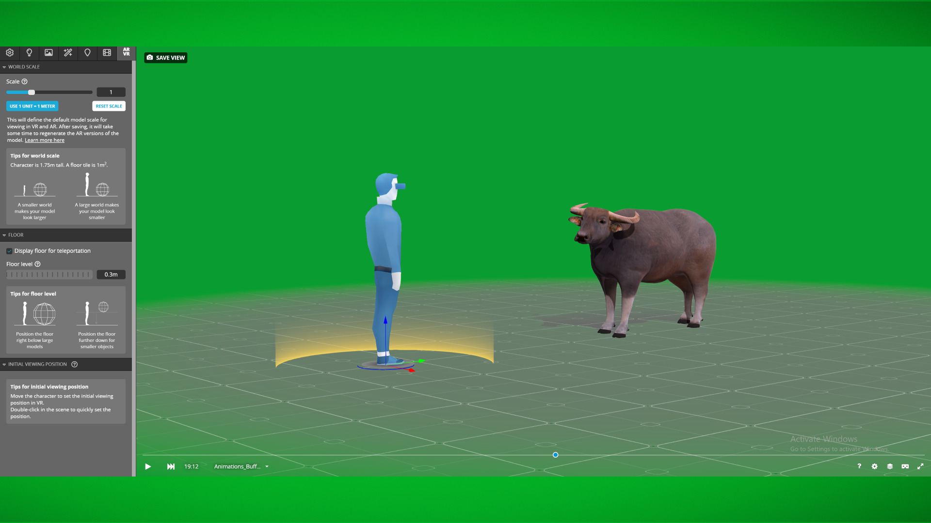 River Buffalo Low-poly 3D model_5