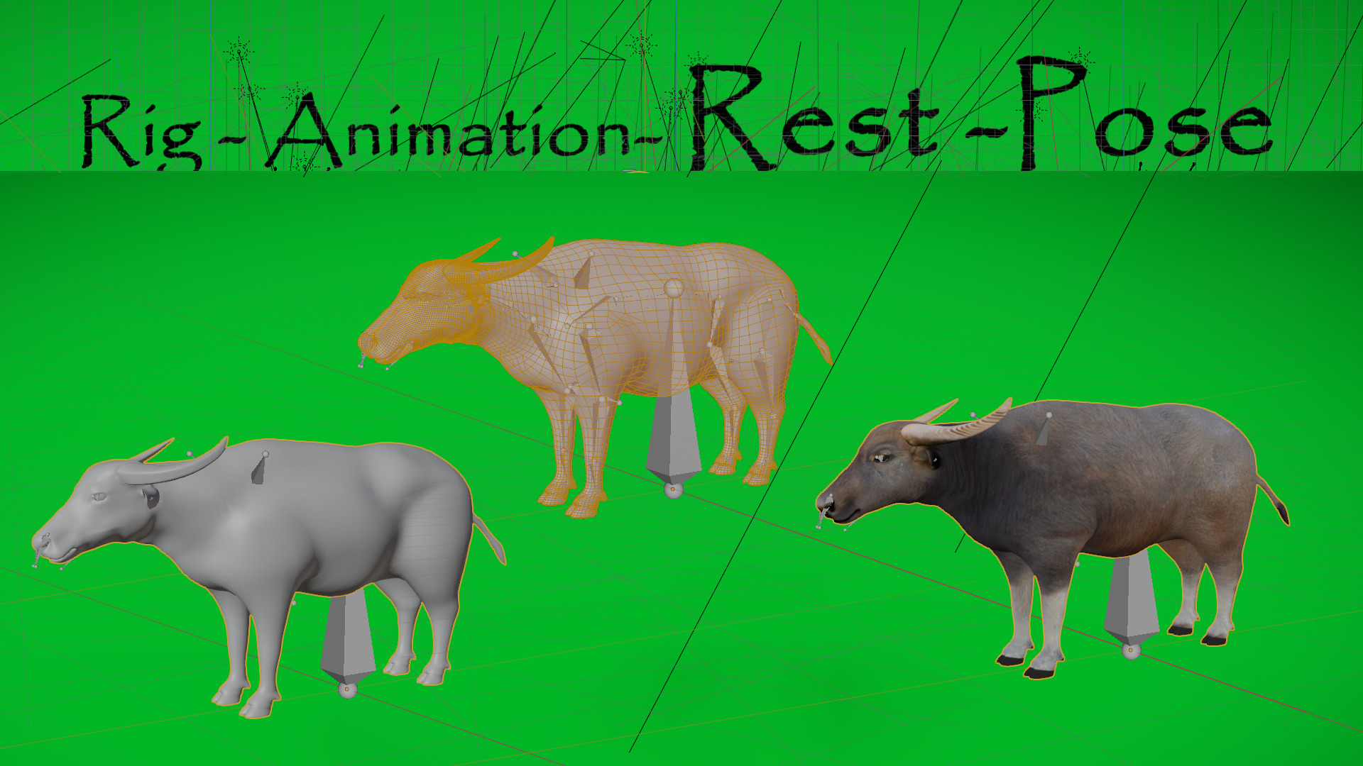 River Buffalo Low-poly 3D model_7