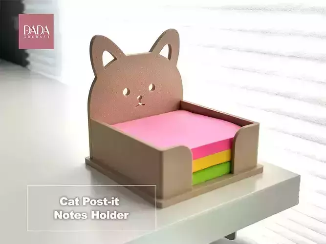 Cat Post-it Notes Holder 3D print model Cat Post-it Notes Holder 3D print model