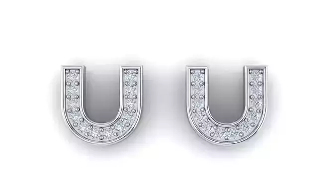 Alphabet Earrings letter U