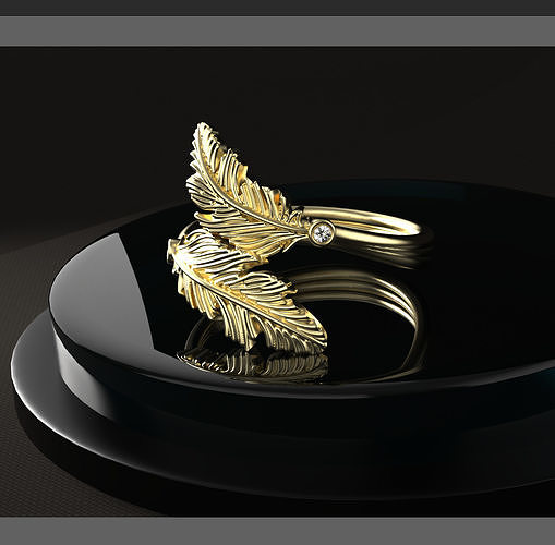 Feather ring 3D print model