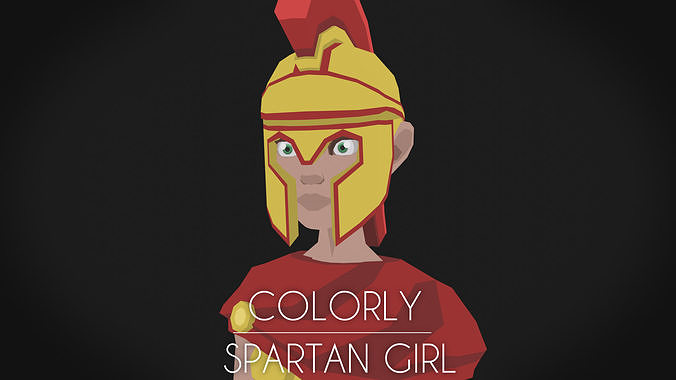 Colorly - Spartan Girl - Game Ready - Rigged - Customizable Low-poly 3D model