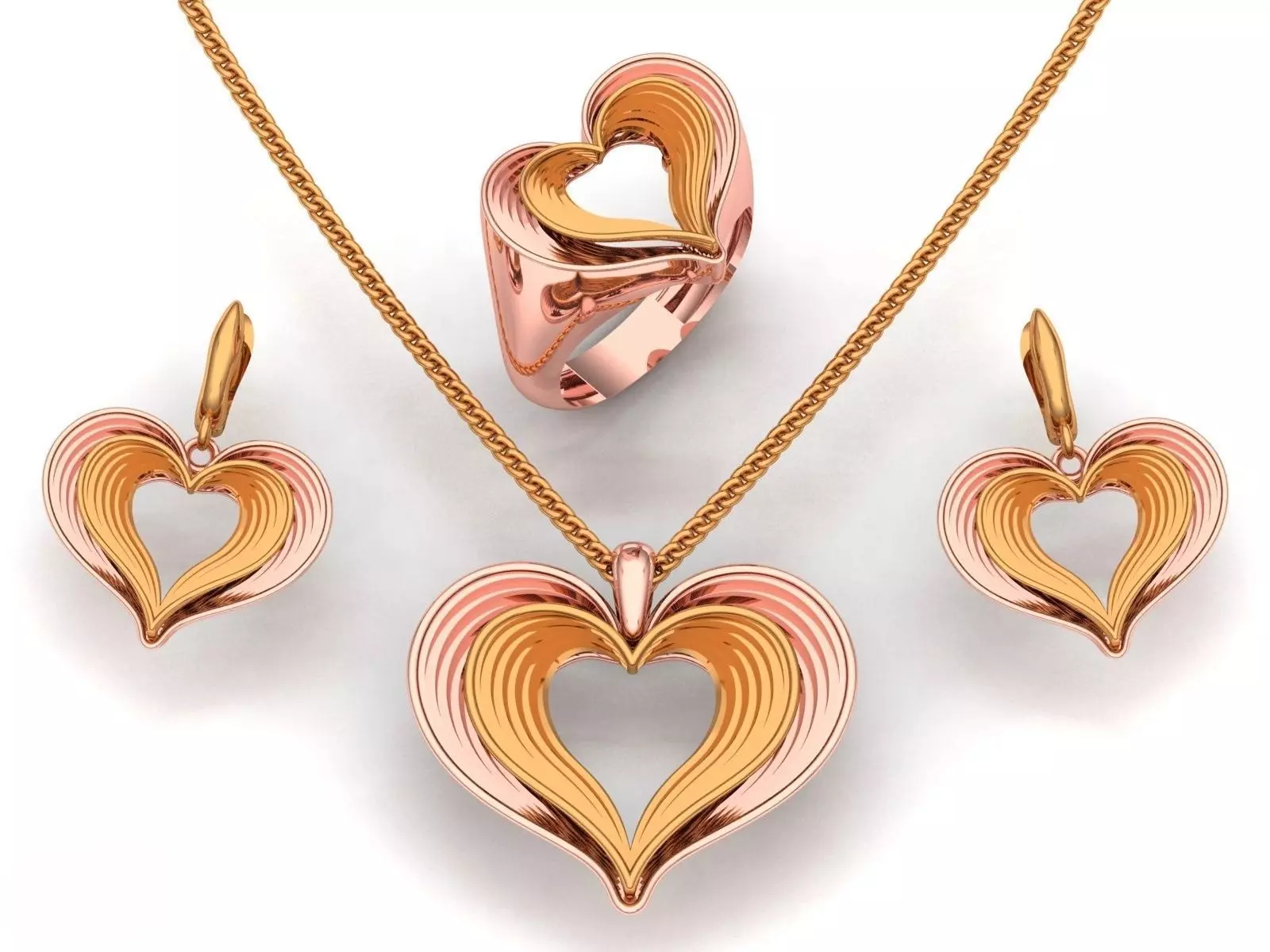 Two tone heart shaped mini set 3D print model_0