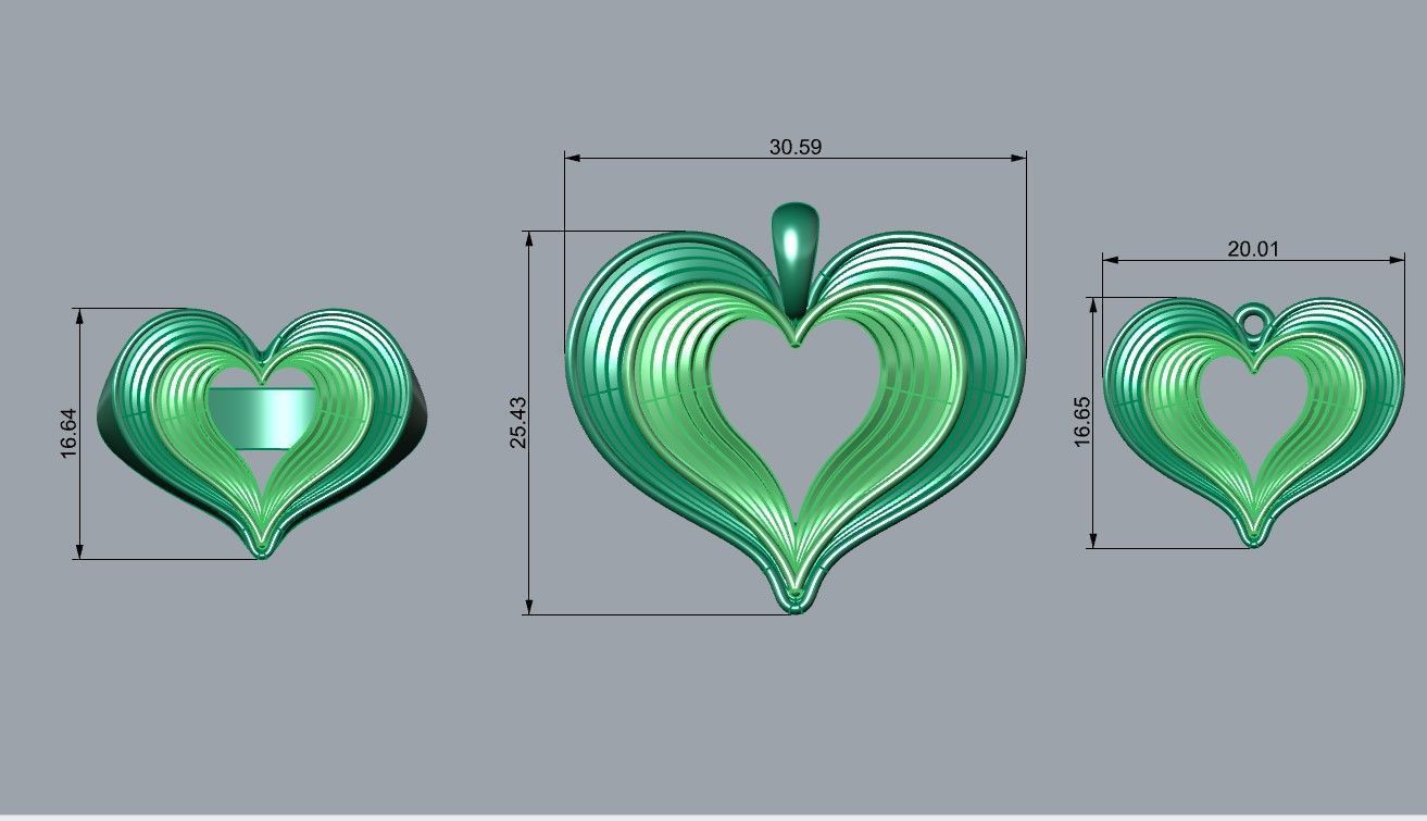 Two tone heart shaped mini set 3D print model_1