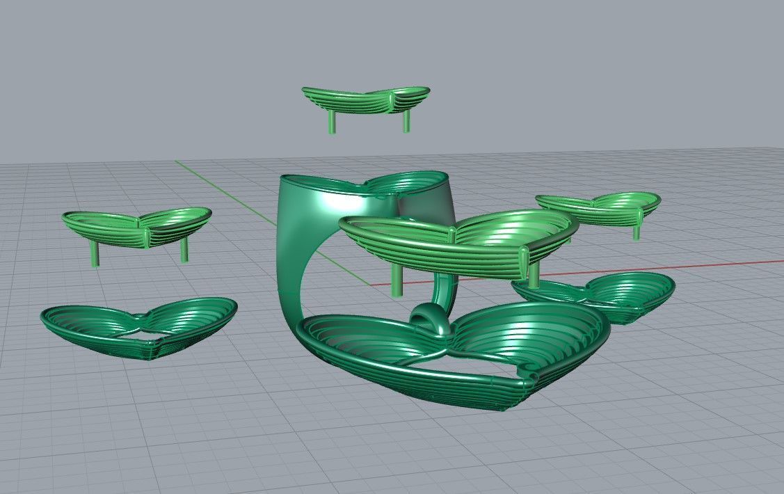 Two tone heart shaped mini set 3D print model_5