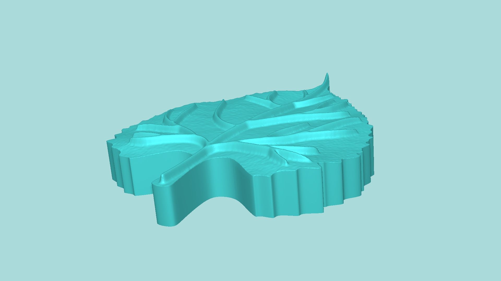 Sunflower Leaf 03 - Silicone Mold Maker - Template 3D print model_3