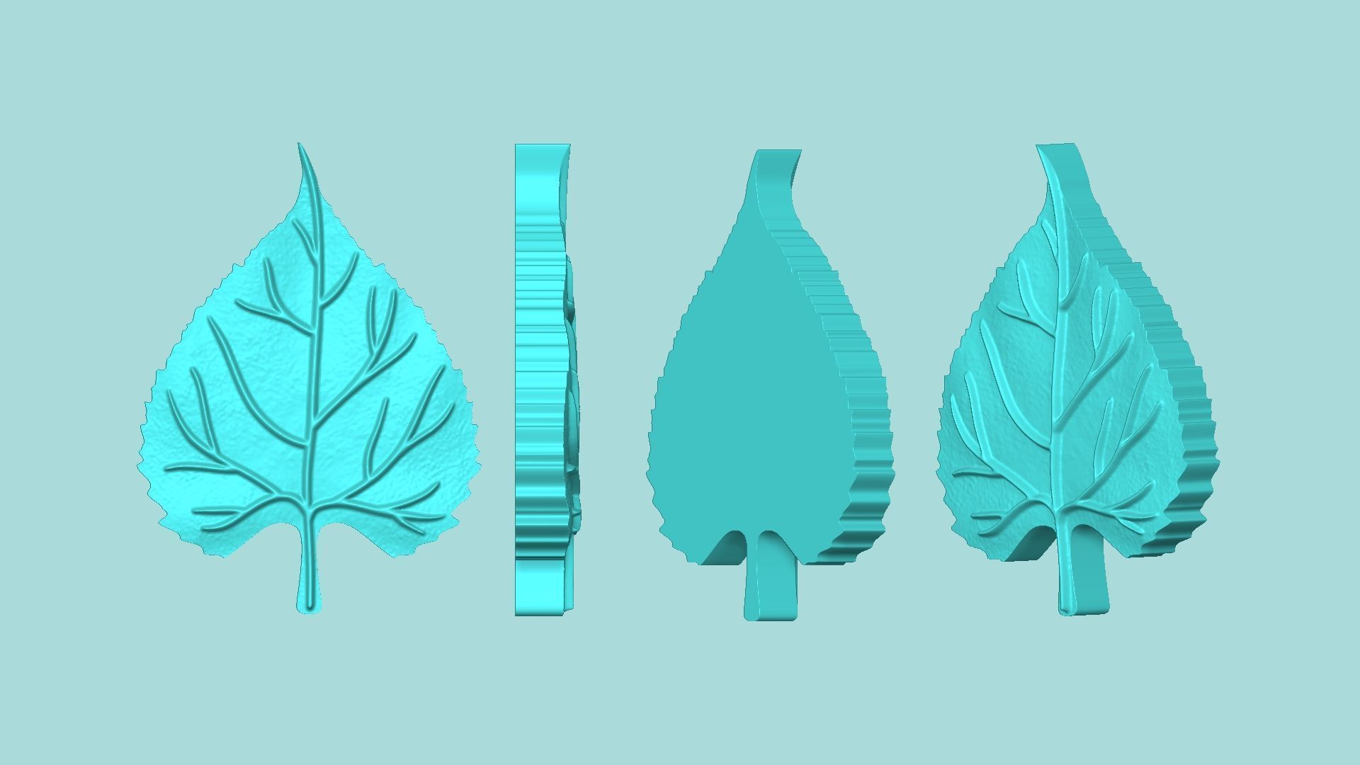 Sunflower Leaf 03 - Silicone Mold Maker - Template 3D print model_7