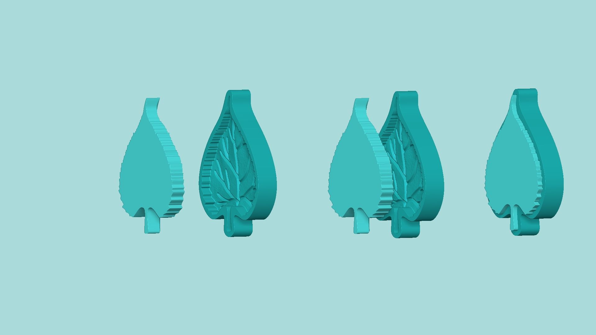 Sunflower Leaf 03 - Silicone Mold Maker - Template 3D print model_8