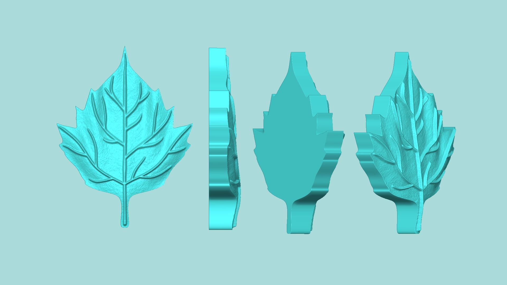 Sunflower Leaf 02 - Silicone Mold Maker - Template 3D print model_7