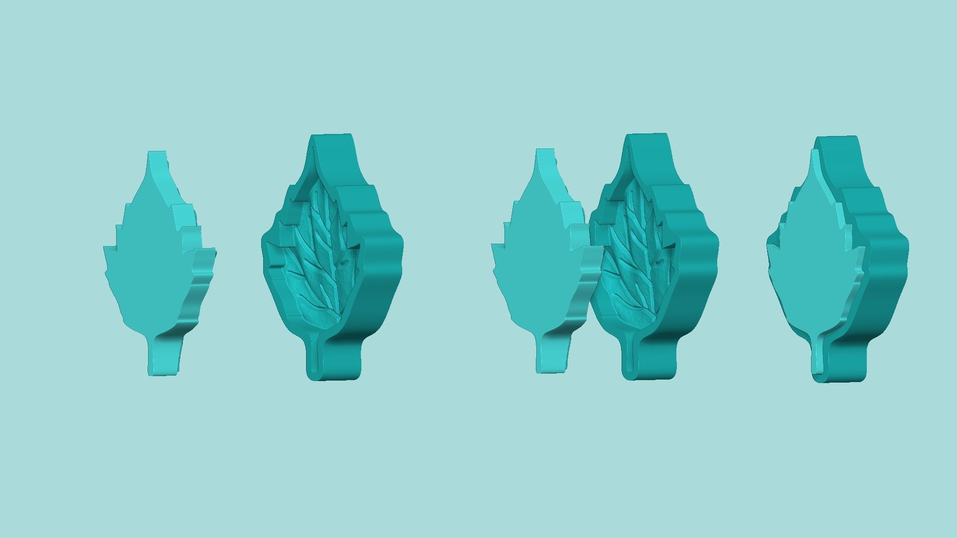 Sunflower Leaf 02 - Silicone Mold Maker - Template 3D print model_8