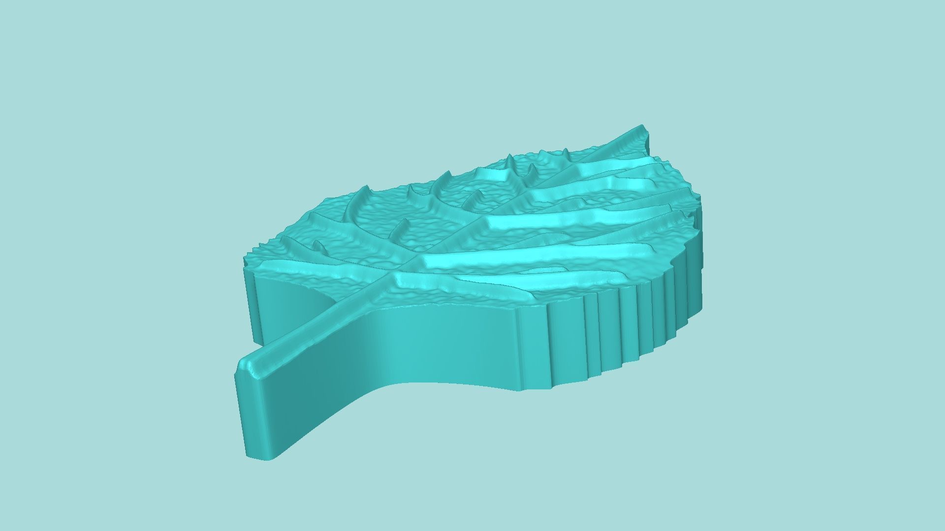 Sunflower Leaf 01 - Silicone Mold Maker - Template 3D print model_3