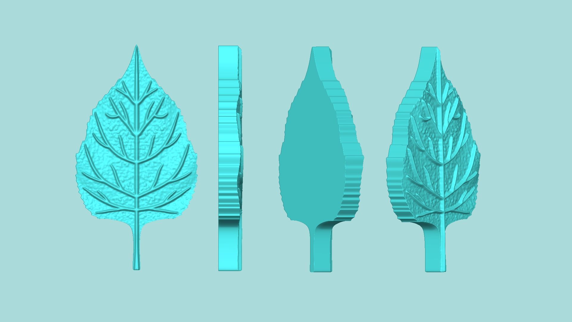 Sunflower Leaf 01 - Silicone Mold Maker - Template 3D print model_7
