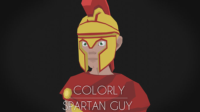 Colorly - Spartan Guy - Game Ready - Rigged - Customizable Low-poly 3D model