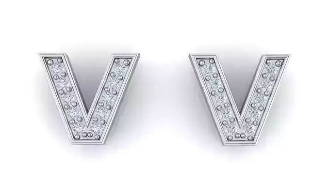 Alphabet Earrings letter V