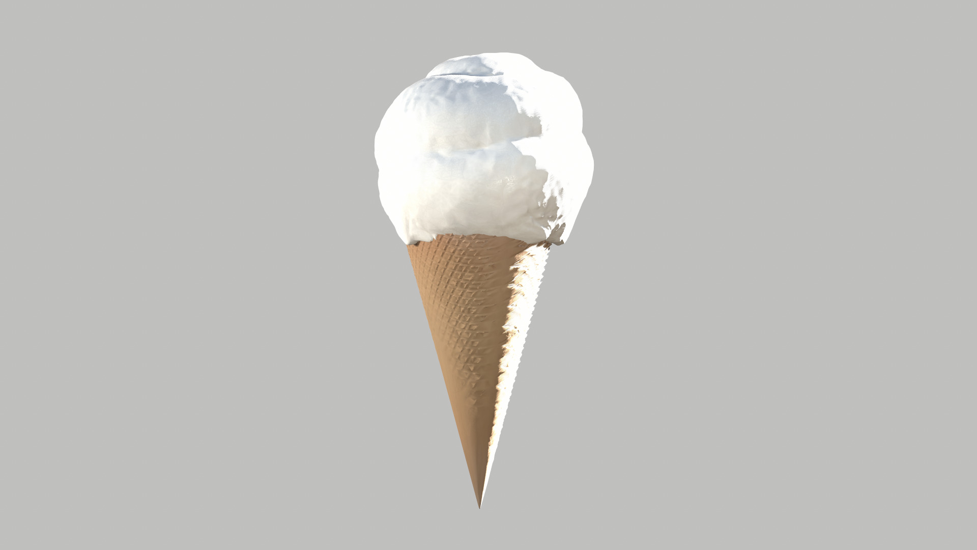 Cone ice cream Low-poly 3D model_1