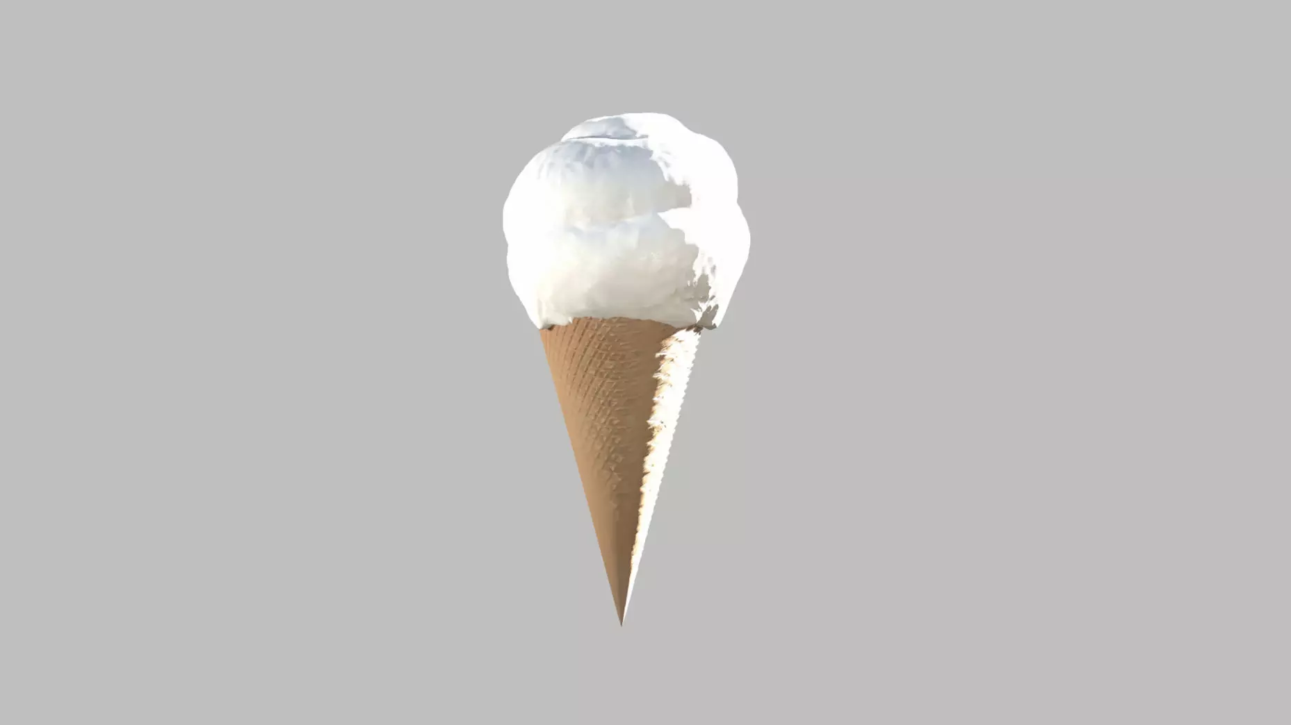Cone ice cream Low-poly 3D model_0
