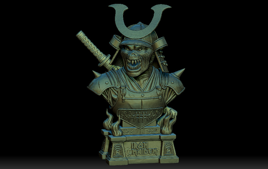 EDDIE BUST SAMURAI IRON MAIDEN 3D print model_1