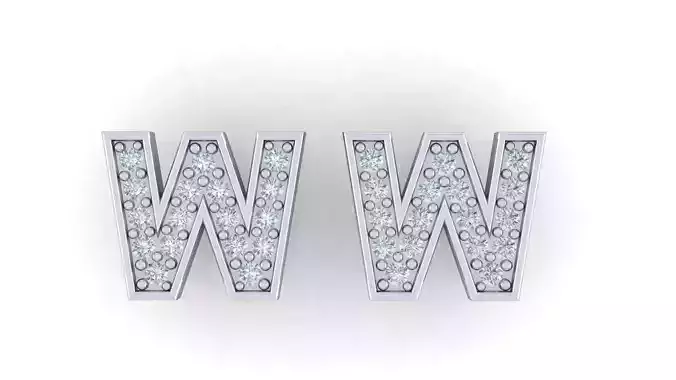 Alphabet Earrings letter W