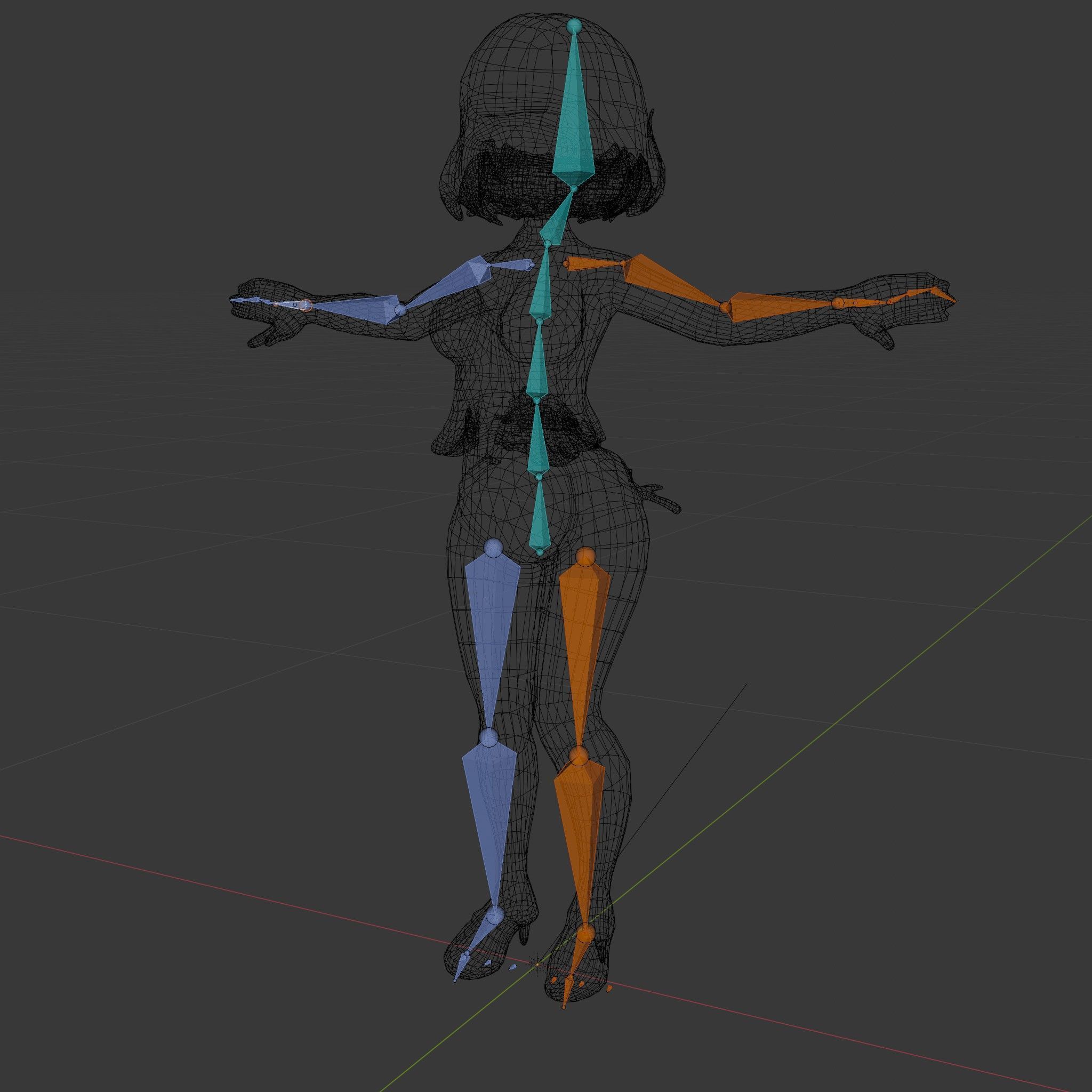 Anime Style Female Character in Red Swimsuit  Rigged and Anim... Low-poly 3D model_6