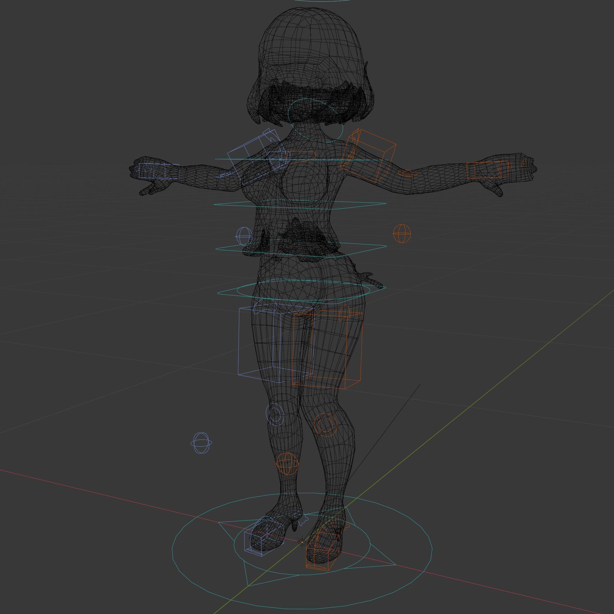 Anime Style Female Character in Red Swimsuit  Rigged and Anim... Low-poly 3D model_5