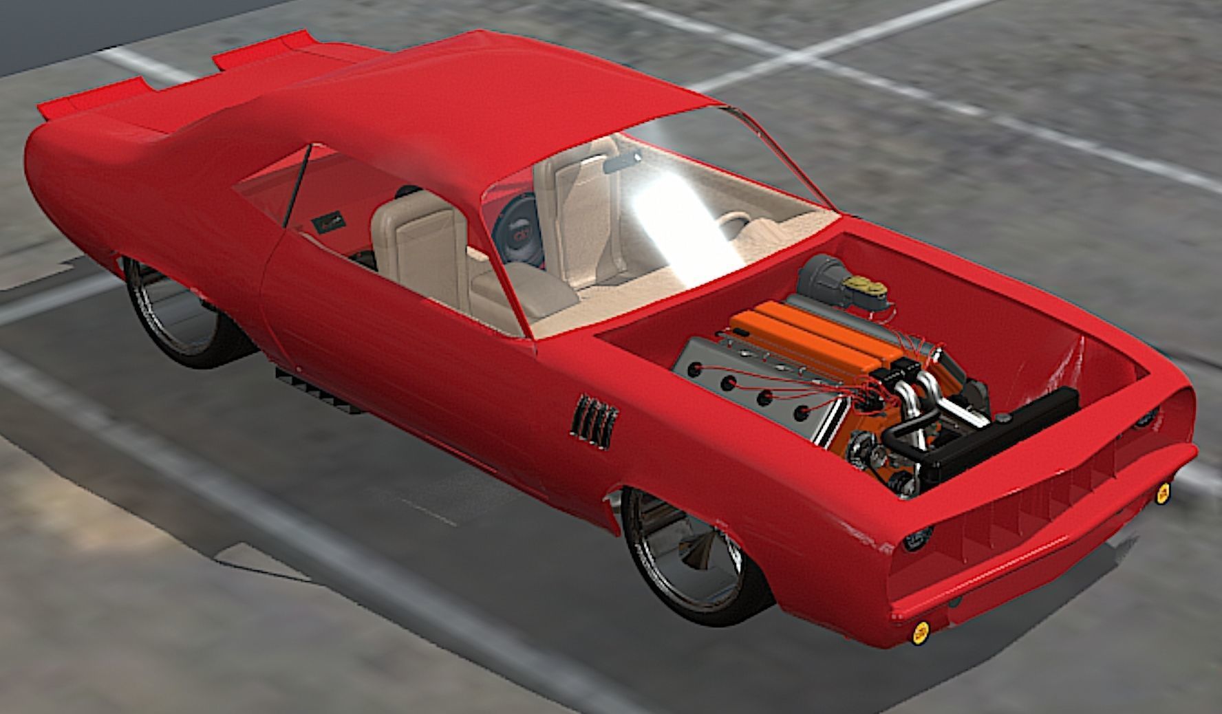 1971 Plymouth HEMI Cuda - High Poly 3D Model 3D model_15