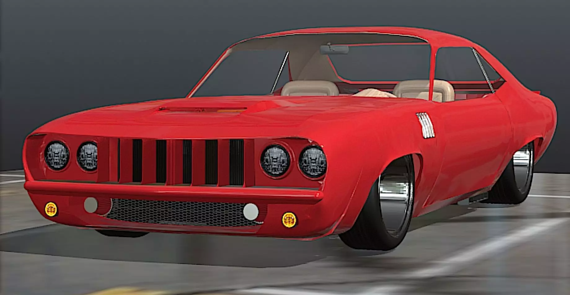 1971 Plymouth HEMI Cuda - High Poly 3D Model 3D model_0