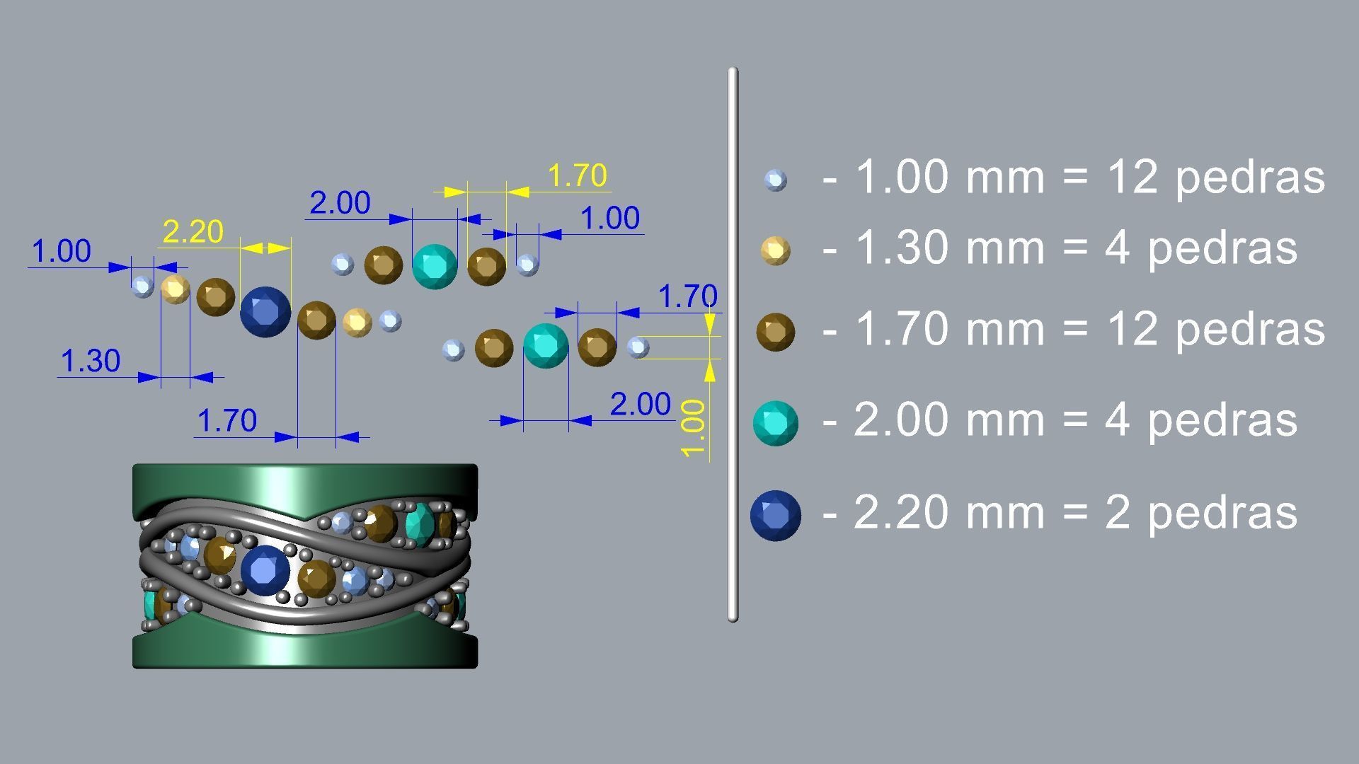 Diamond Ring 3D print model_10