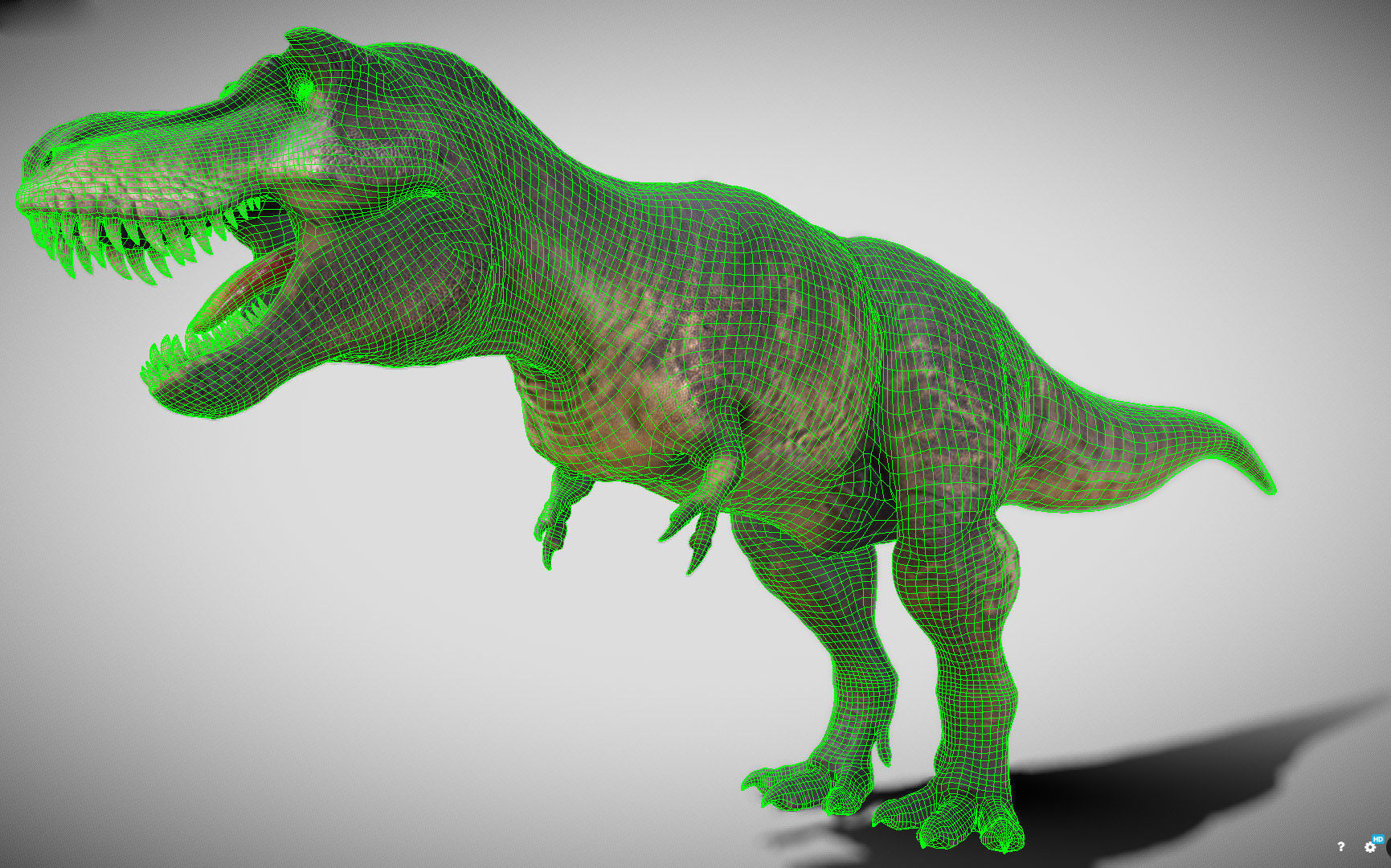 Tyrannosaurus rex Black Beauty Low-poly 3D model_3