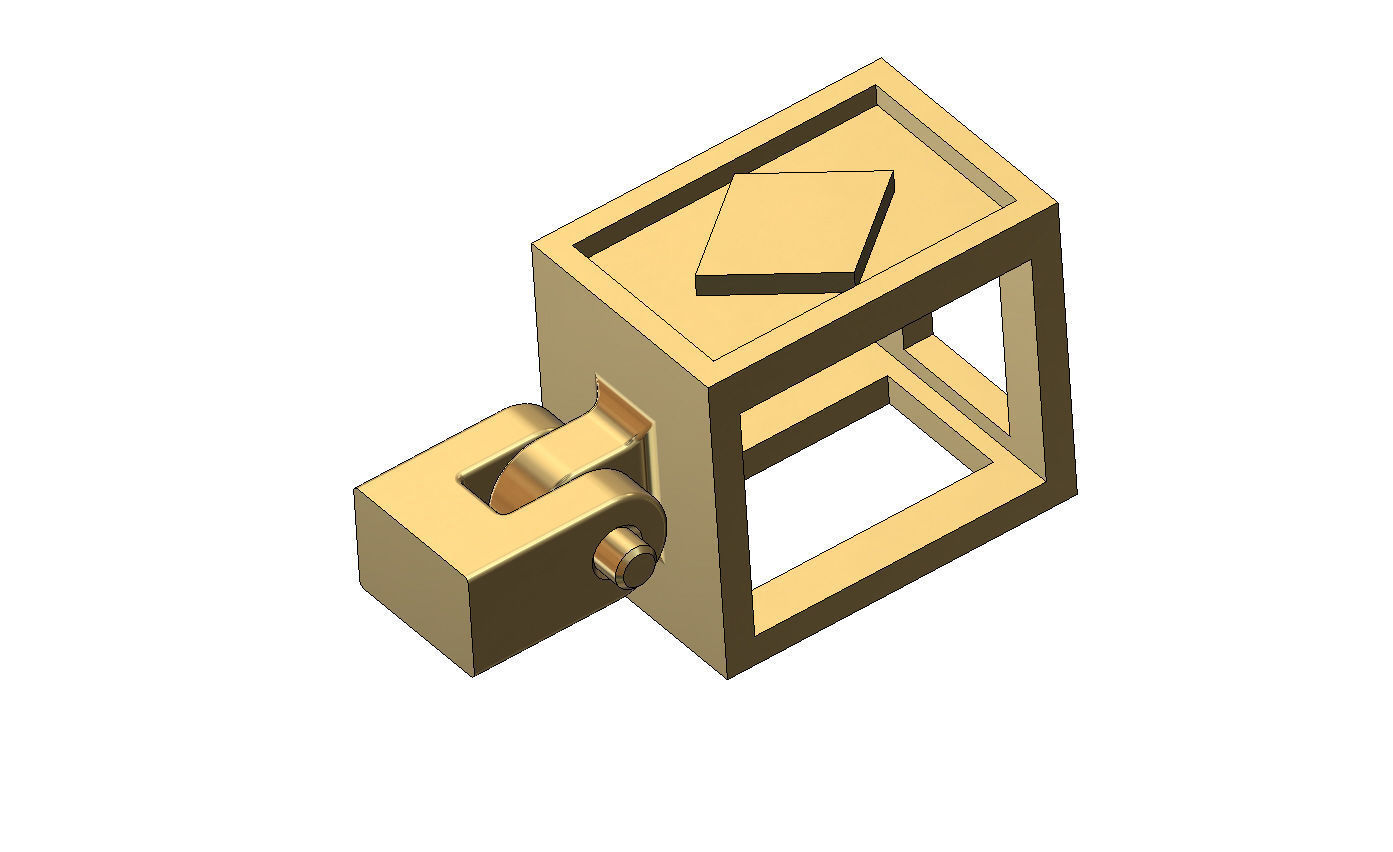 Diamond playing cards symbol 12x10x10mm bail link 3D print model_2