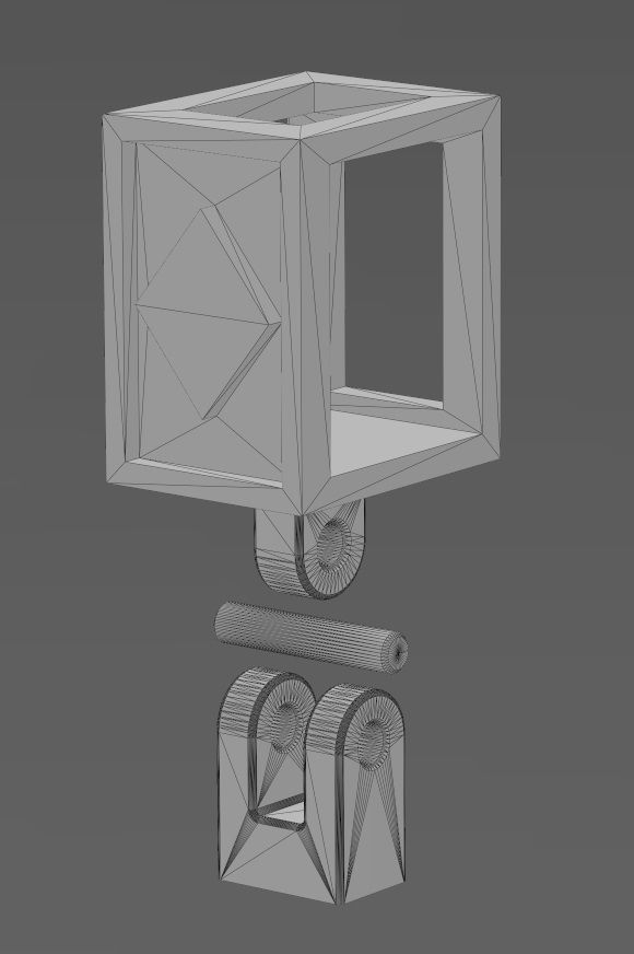 Diamond playing cards symbol 12x10x10mm bail link 3D print model_12