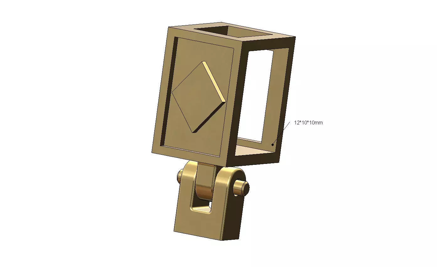 Diamond playing cards symbol 12x10x10mm bail link 3D print model_0