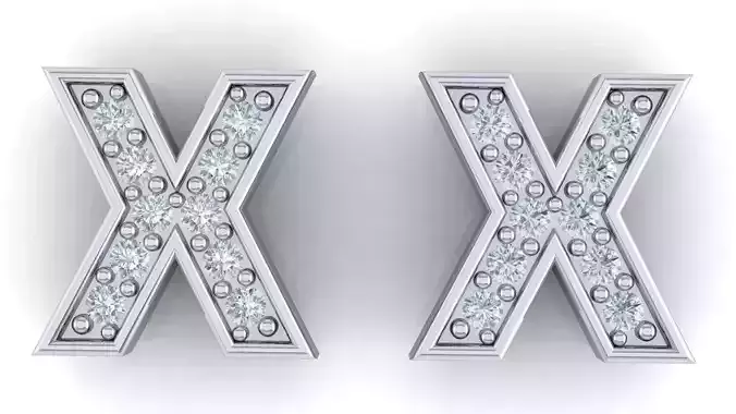 Alphabet Earrings letter X