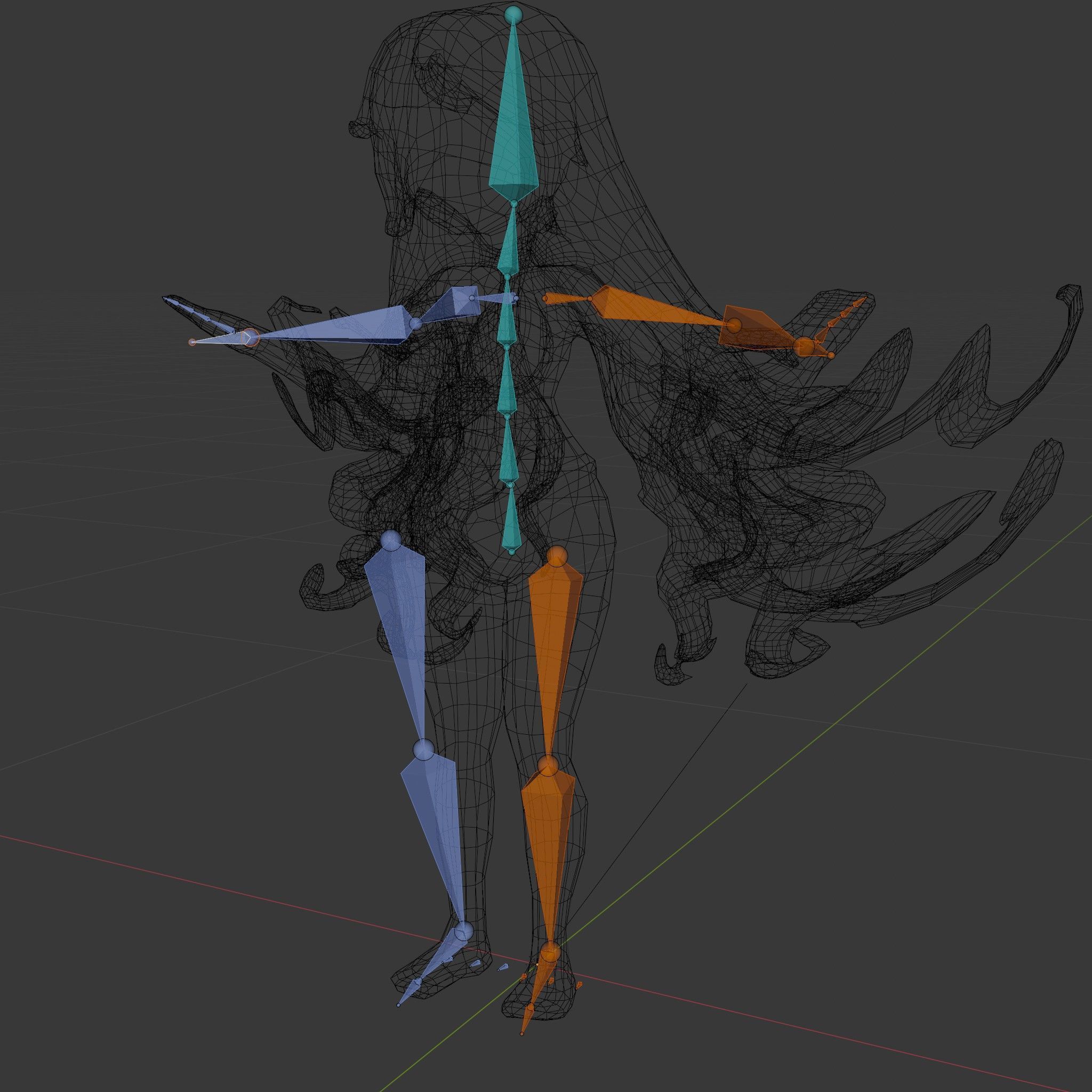 Rigged and Animated Anime Beachwear Character Model Low-poly 3D model_6