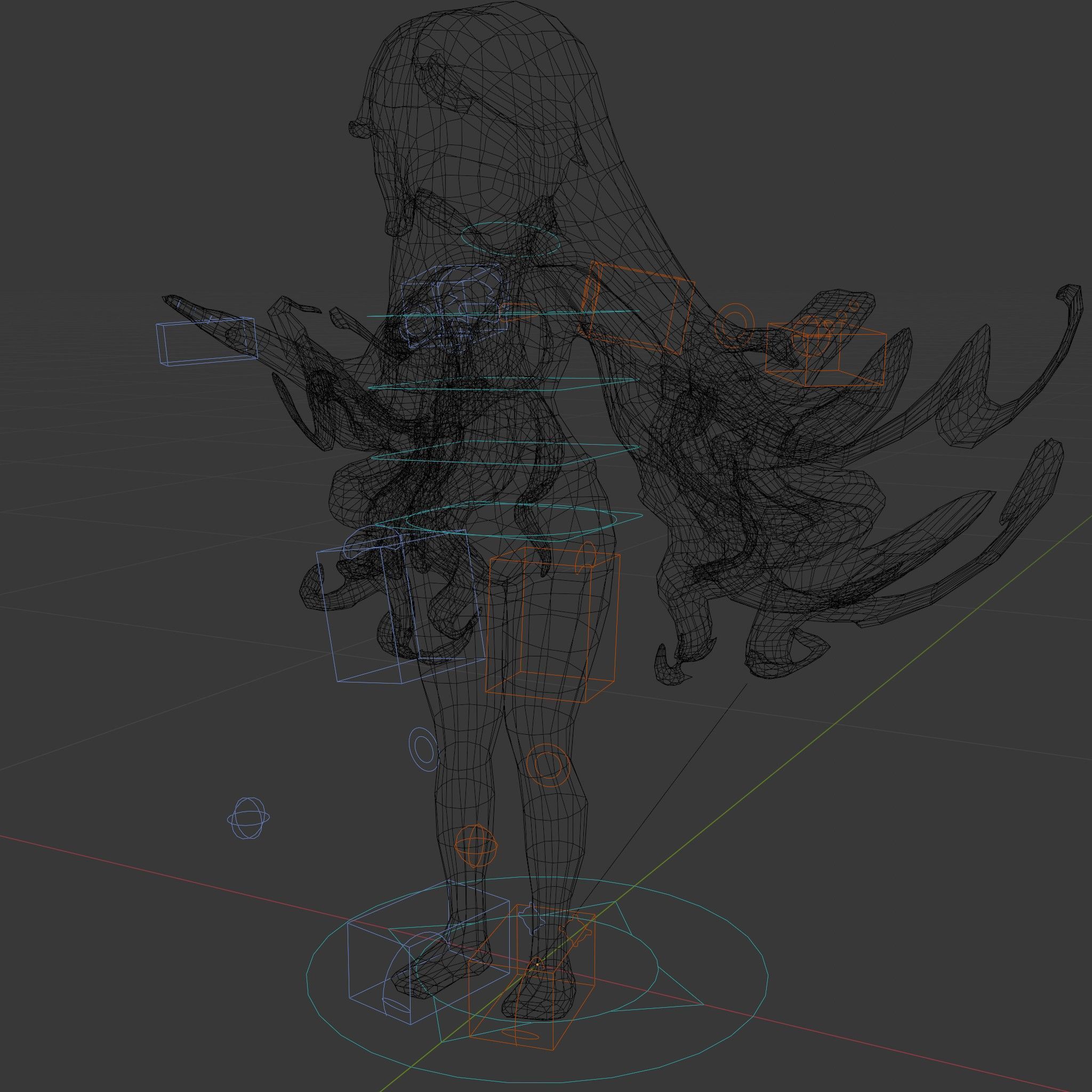 Rigged and Animated Anime Beachwear Character Model Low-poly 3D model_5