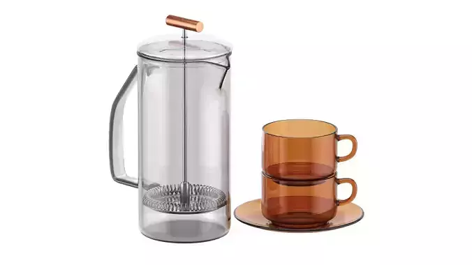 Set of teapot and cups