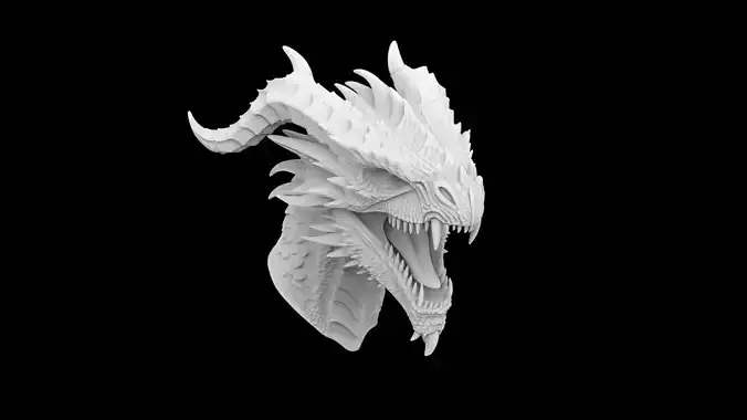 Dragon Head 3D Print Model  3D print model