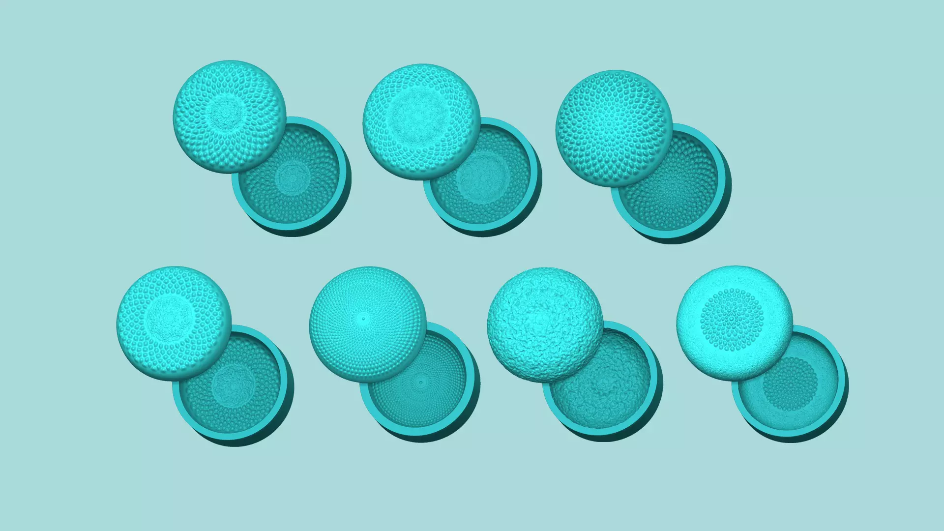 07 Sunflower Center Mold Collection - Silicone Maker - Template _0