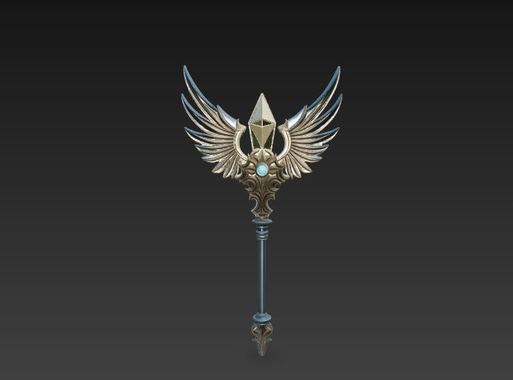 Magical staff pack Low-poly 3D model_11