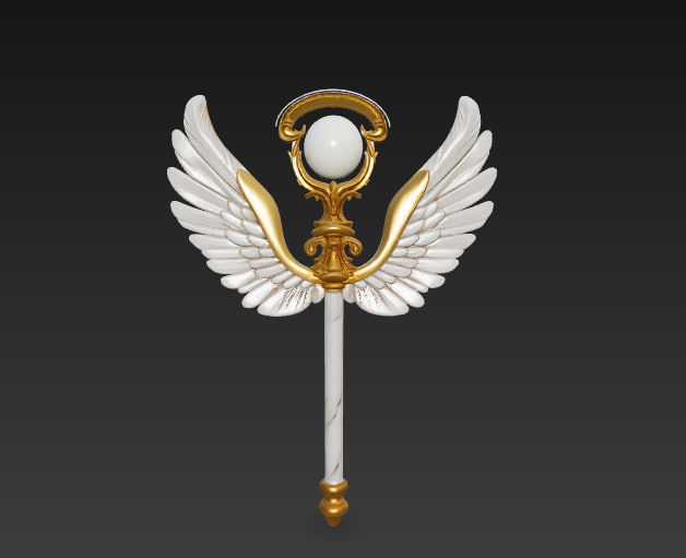 Magical staff pack Low-poly 3D model_6