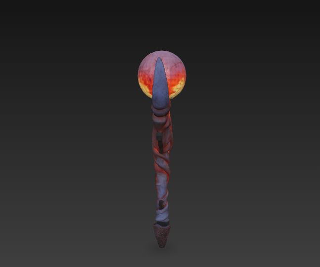 Magical staff pack Low-poly 3D model_3